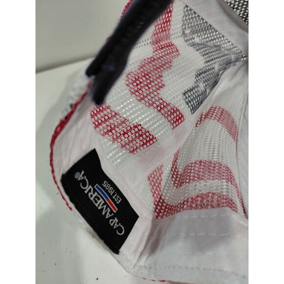 Cap America CSX Railroad Train Red, White, & Blue Mesh Back Adjustable Hat/Cap - Picture 8 of 8